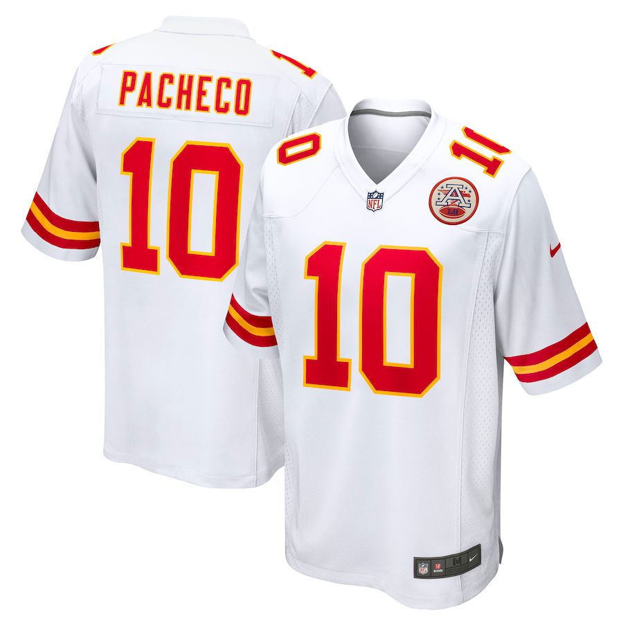 Men Kansas City Chiefs 10 Isiah Pacheco Nike White Away Game Player NFL Jersey